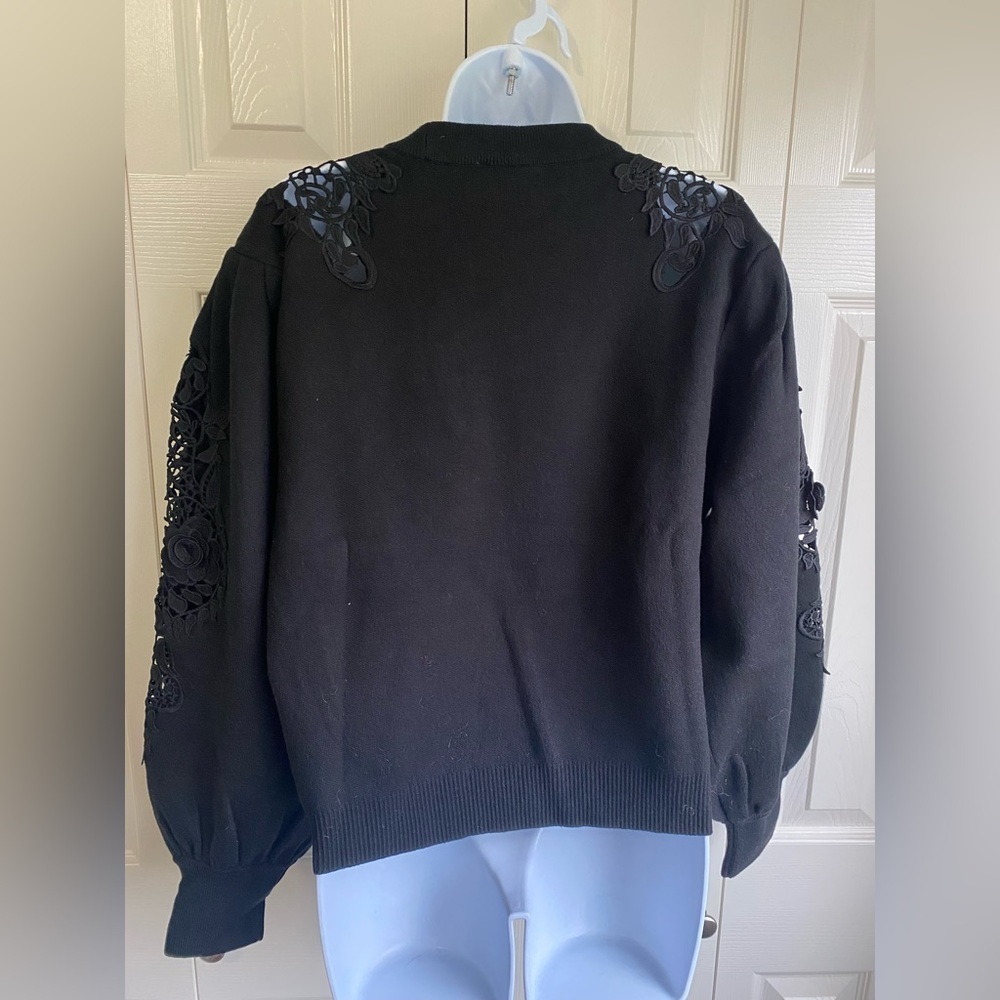 New Farm Rio embroidered details jumper Black Lace Cutout - Picture 7 of 12